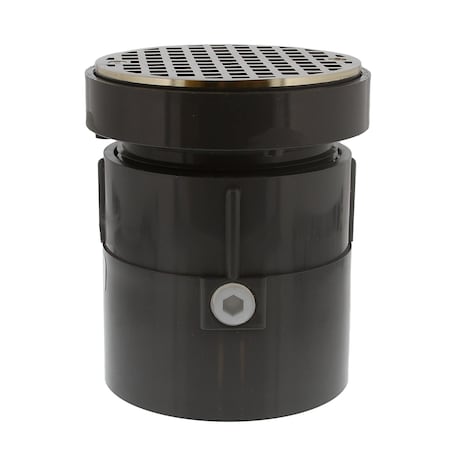 Jones Stephens 4in LevelBest Complete Pipe Fit Drain System, 3-1/2in Plastic Spud, 5in Nickel Bronze Strainer D50470